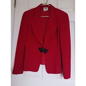 Vintage Harrison Kent Womens Wool Blazer Jacket Lined Collared Red Size 12